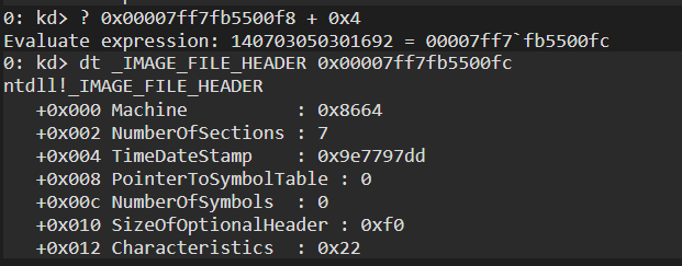Image File Header desde WinDBG