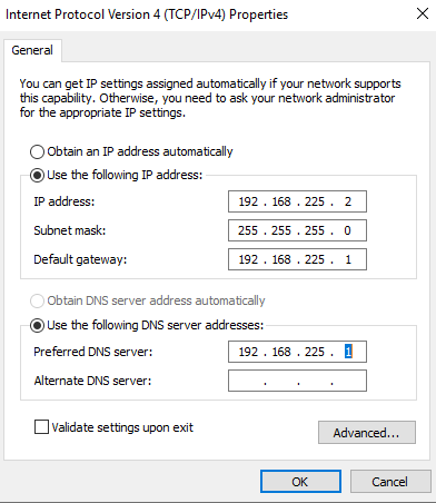 Configuracion de la interfaz de Red